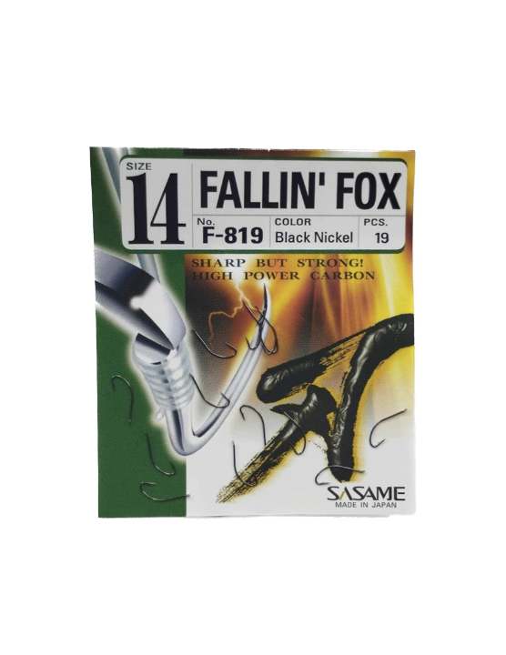 Haczyki SASAME Fallin' Fox F-819 Czarny Nikiel - rozmiar 14