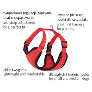Szelki bezuciskowe dla psa i kota DINGO granatowe – rozmiar L