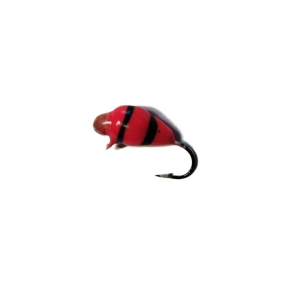 Mormyszka czerwona w czarne paski 2g