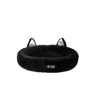 Legowisko dla psa DINGO Hugme Czarne z uszami ⌀ 50 cm