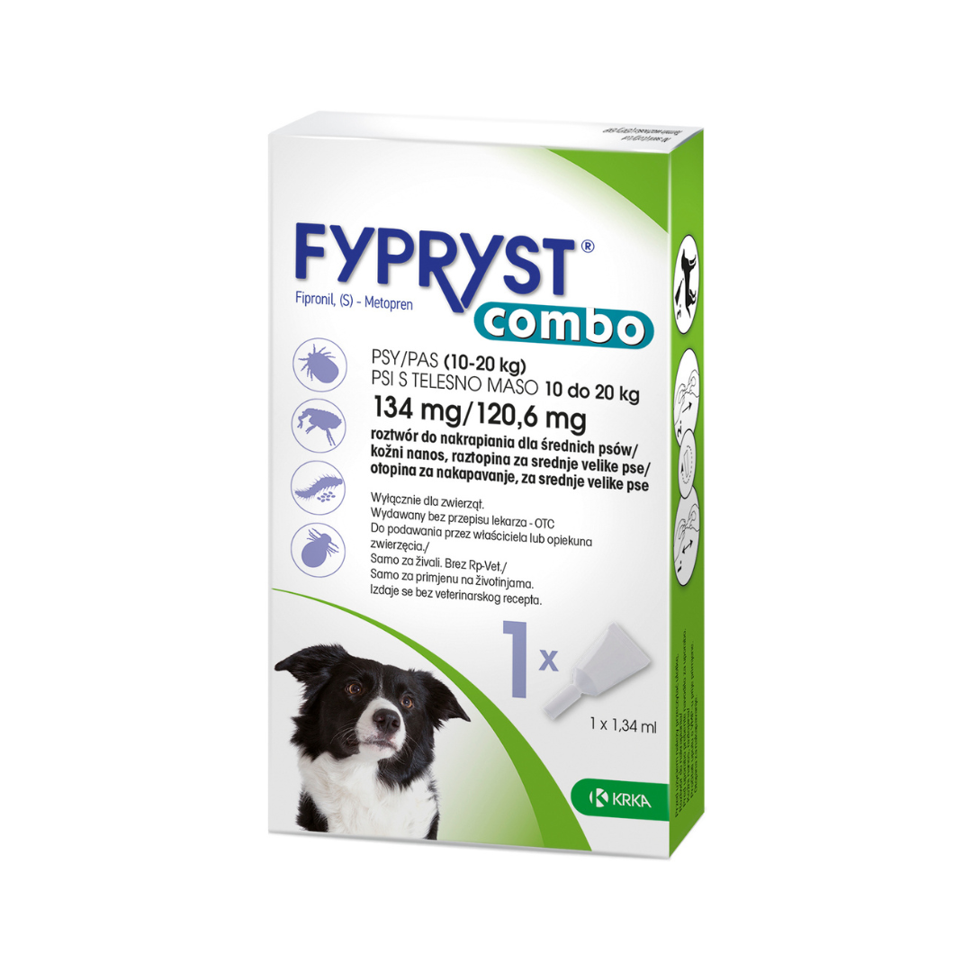 FYPRYST Combo 10-20kg - preparat na pchły i kleszcze dla średnich psów