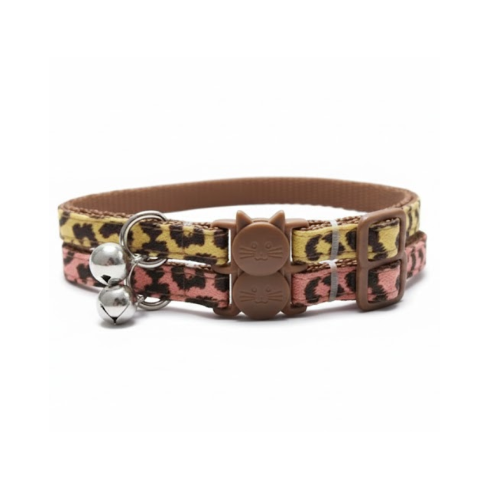 Obroża dla kota z dzwoneczkiem DINGO Leopard 1,0x18-28 cm
