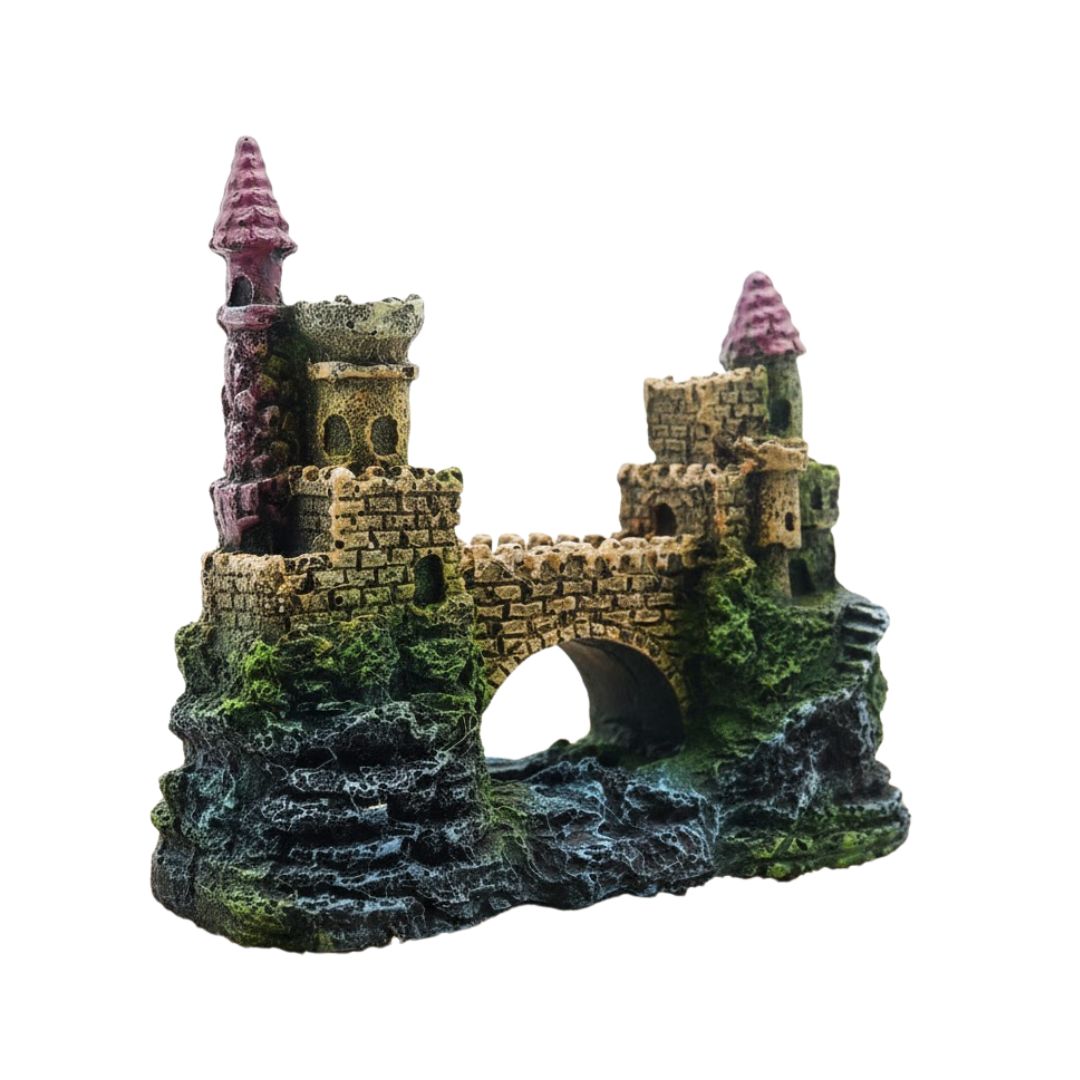 AQUA NOVA Zamek z mostem - ozdoba do akwarium 13x5cm