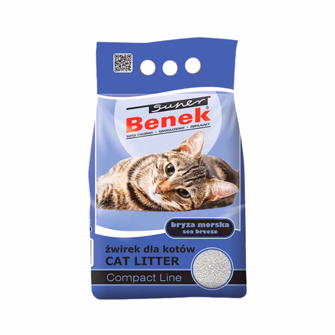 SUPER BENEK Compact Morska bryza Żwirek bentonitowy dla kota 10L