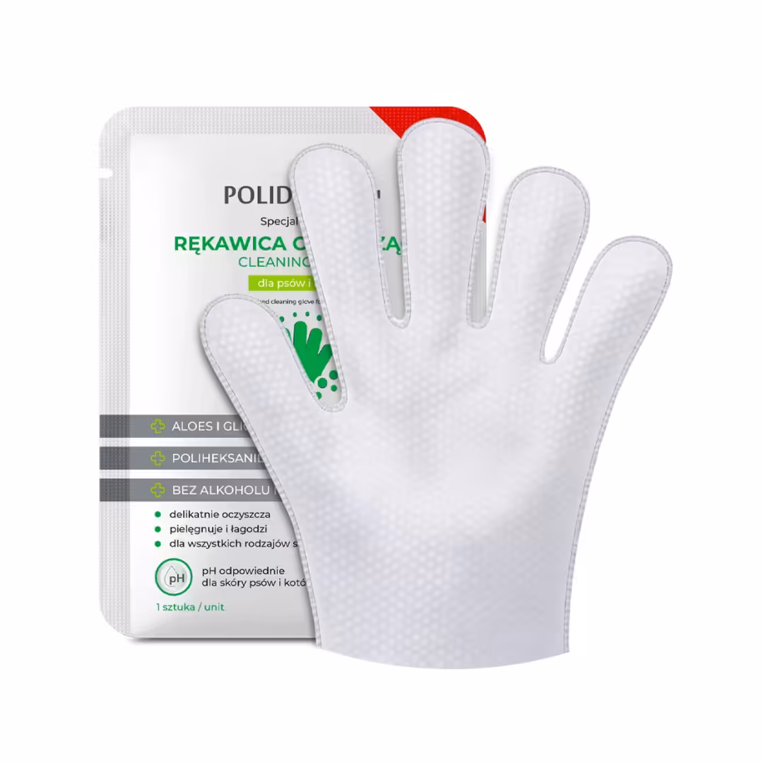 POLIDERM® RĘKAWICA CZYSZCZĄCA dla psa i kota 1szt.