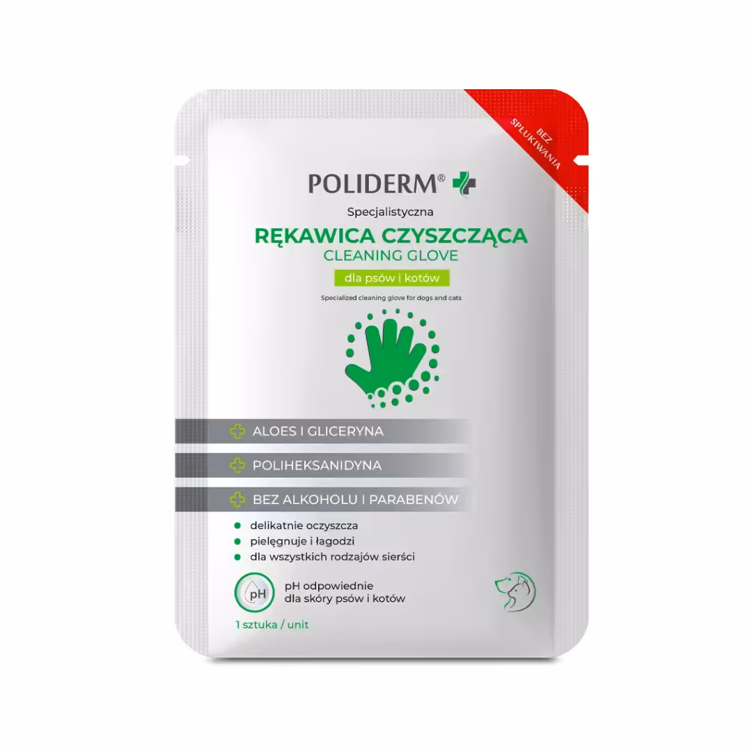 POLIDERM® RĘKAWICA CZYSZCZĄCA dla psa i kota 1szt.