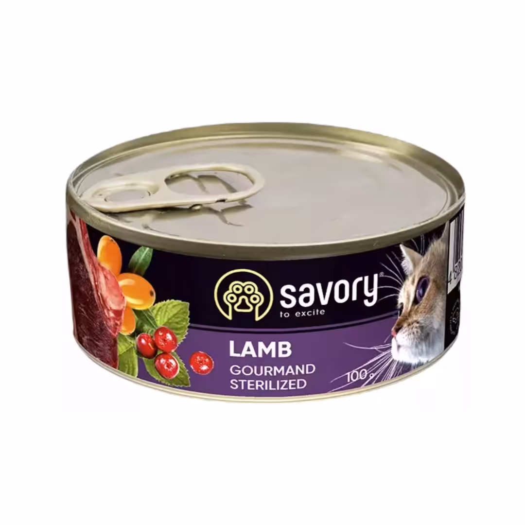 SAVORY Karma mokra dla kota sterilised-jagnięcina 100g
