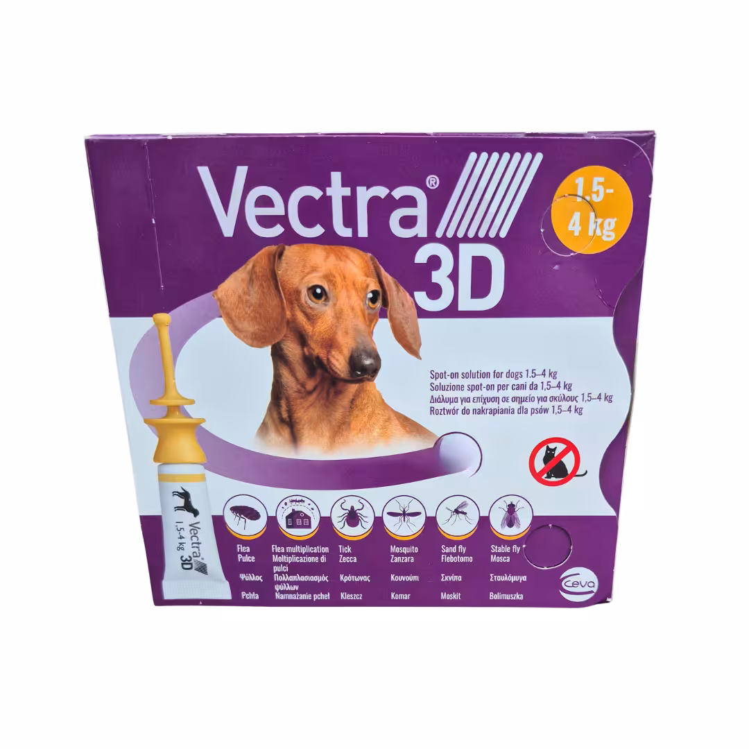 Vectra 3D 1,5-4 kg - preparat na pchły kleszcze i owady 1 x 0,8ml