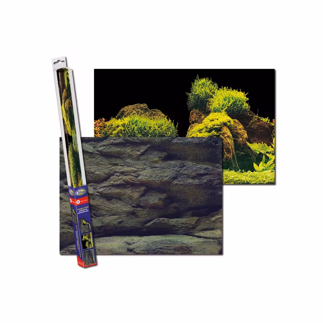 AQUA NOVA tło akwariowe dwustronne ROCK PLANTS S 60 × 30 cm