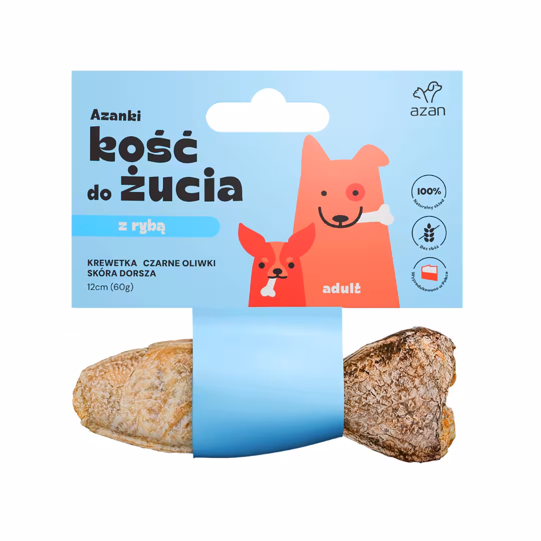 AZANKI Kość do żucia z flądrą krylem i rozmarynem 60g
