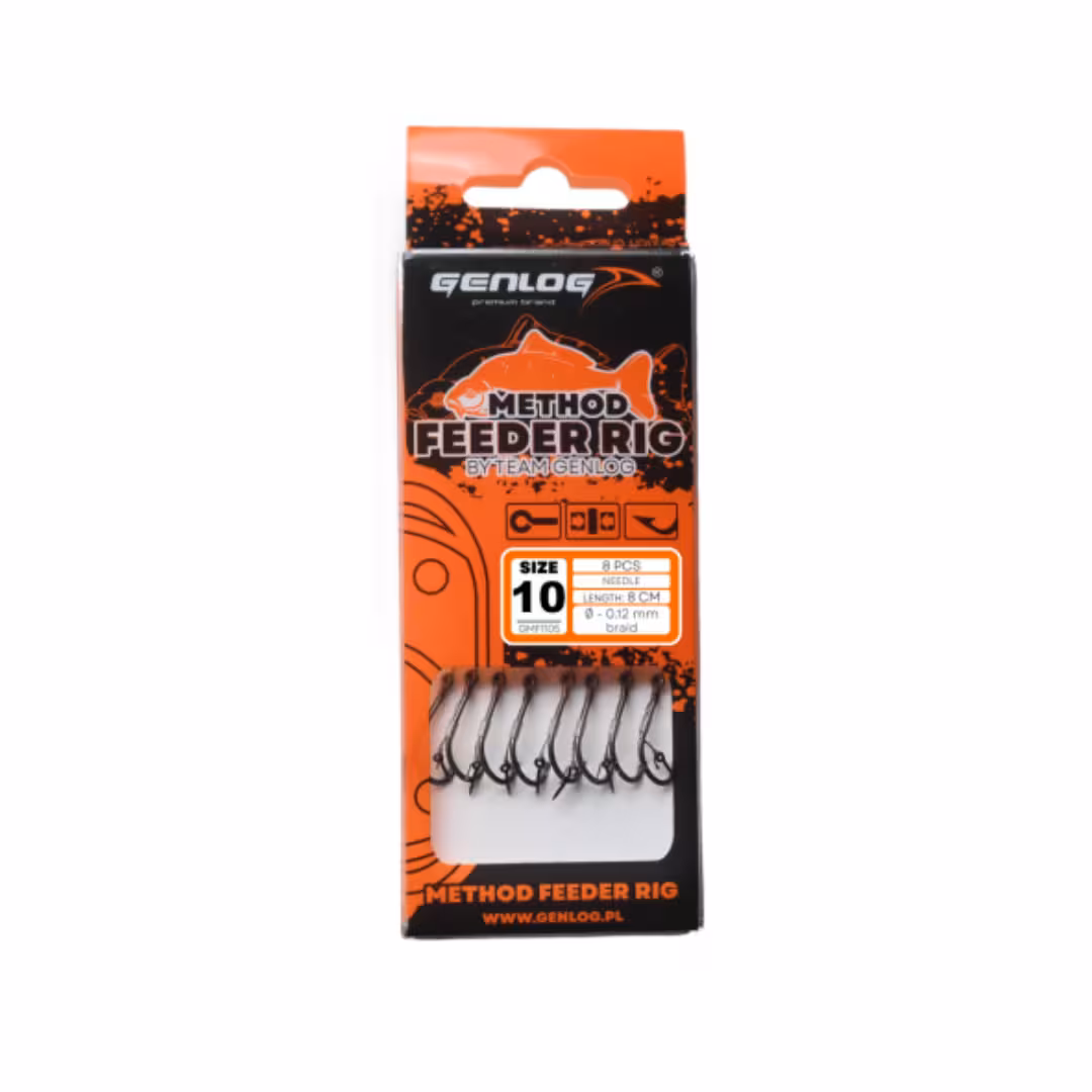 Przypony Method Feeder Rig z bagnetem Genlog – hak nr 10, żyłka 0,23 mm, długość 10 cm